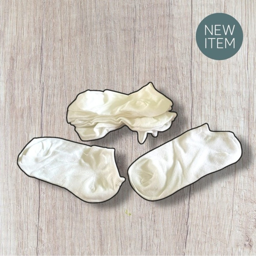 SALE! 5Pack NEW Men's White Ankle Socks (One Size / Unisex)